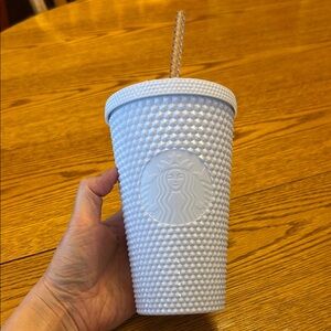 Starbucks 2021 Holiday Bling Studded Cold Cup Tumbler 16 oz Icy White